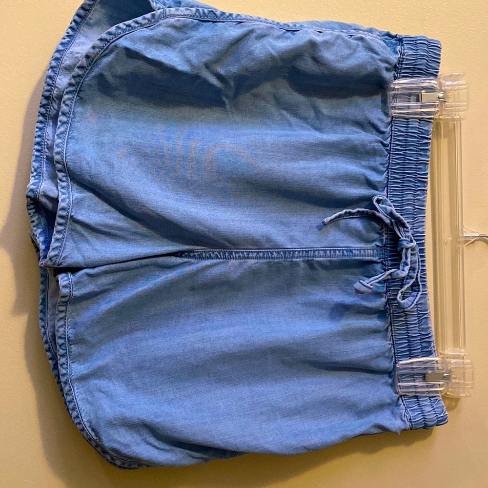 JUICY COUTURE Jogger Shorts Denim Midrise Elastic Waist Light Blue Medium